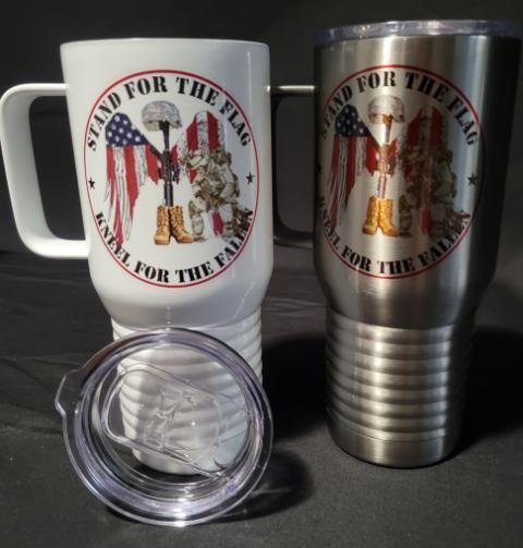 Stand For The Flag Kneel For The Fallen 20 oz Coffee Cup / Mug