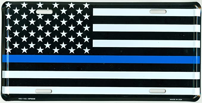 Police Memorial Blue Line License Plate
