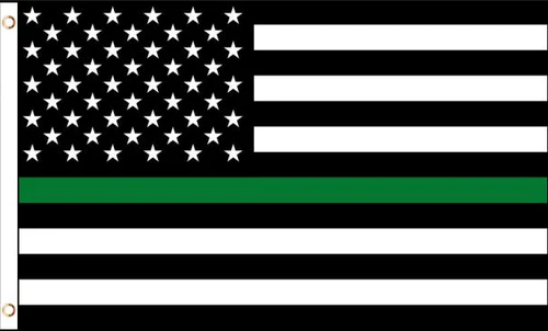 USA Green Line Military Memorial Flag