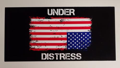 Under Distress American Flag Bumper Sticker