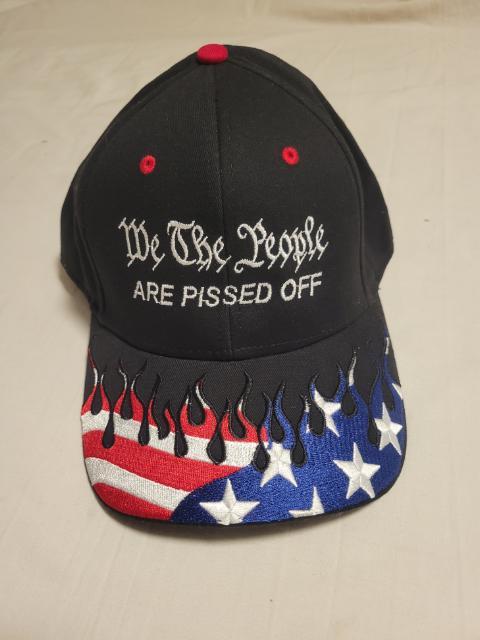 We The People Are Pissed Off Black With Flame USA Flag Bill Hat
