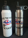 Where The Road Ends The Fun Begins 30oz Flip Top Water Bottle